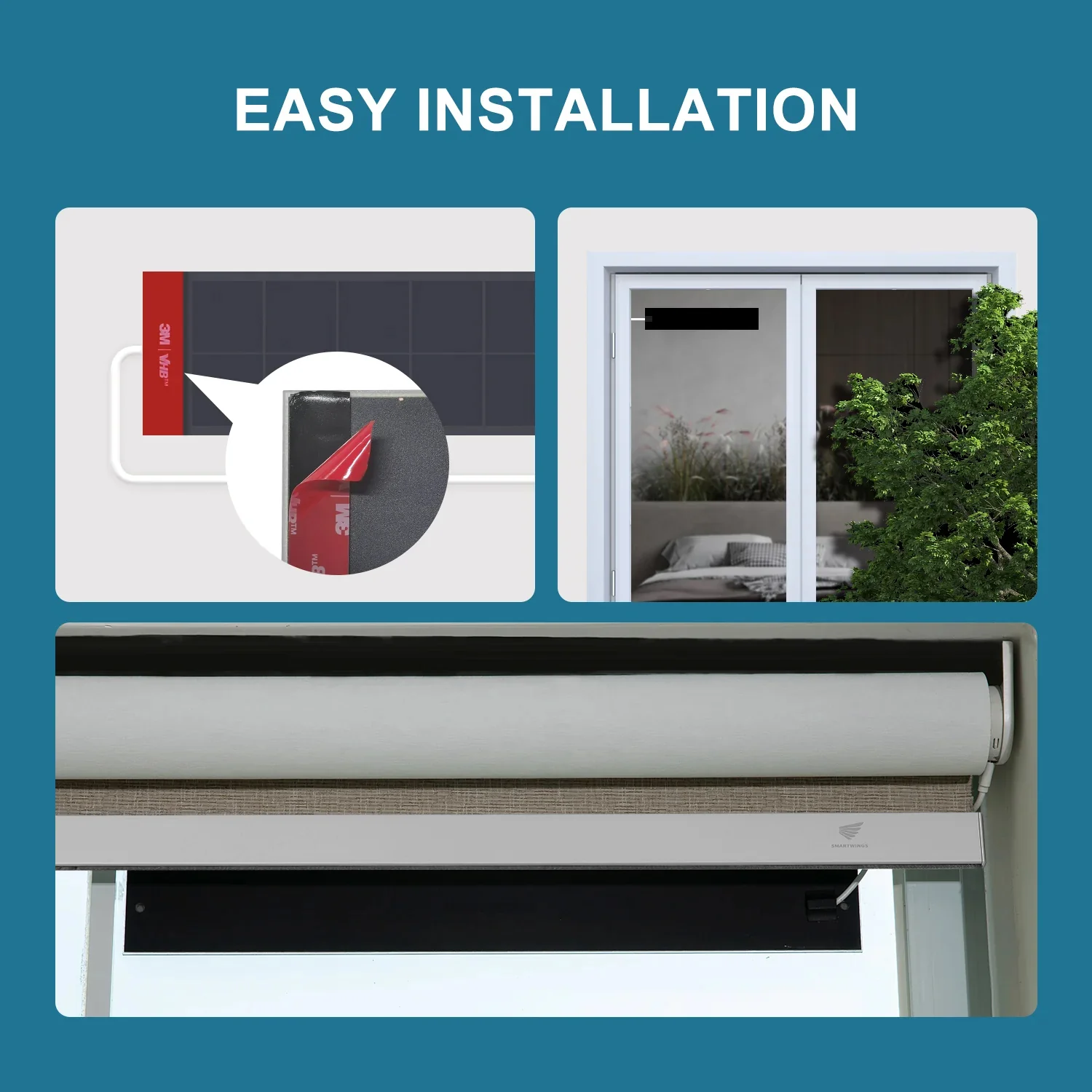SmartWings Motorized Light Filtering Roller Shades 70% Blackout Safari - Image 11